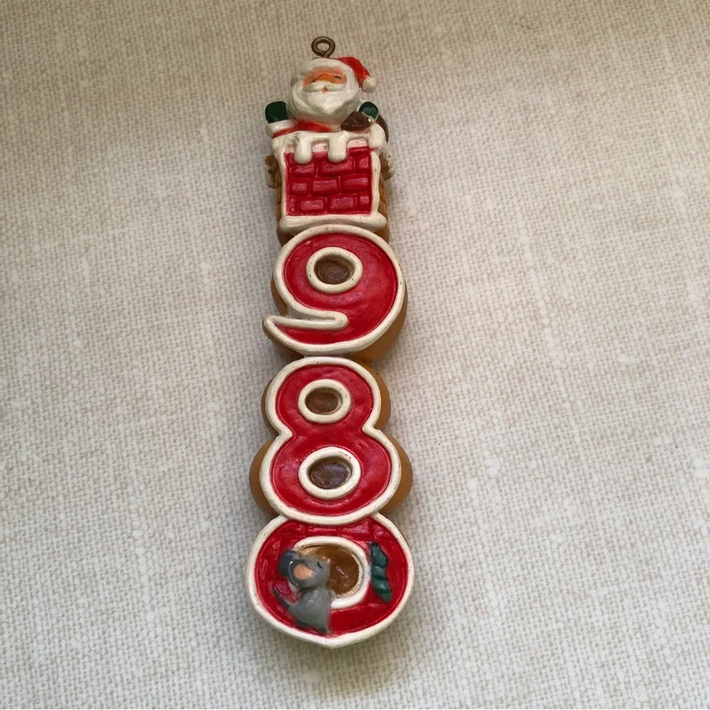 Vintage‎ Hallmark 1980 Santa Claus Chimney Christmas Tree Ornament